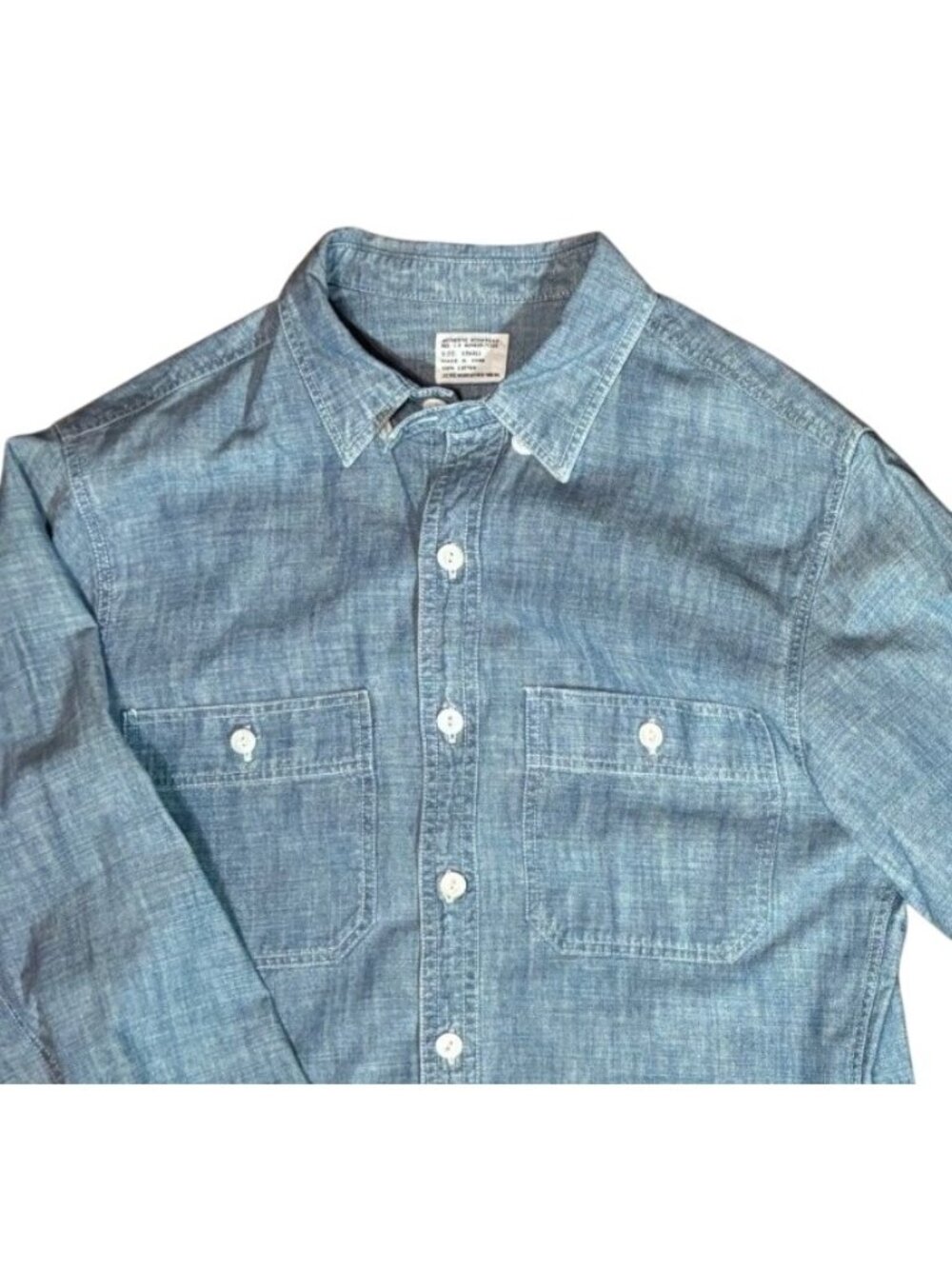 J. Crew Authentic Workwear Women's Blue Denim Chambray Long Sleeve - Picture 2 of 6